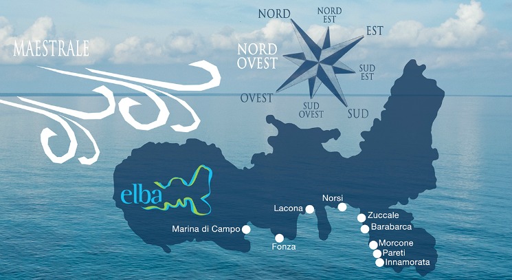 clima isola d'elba la cartina venti maestrale